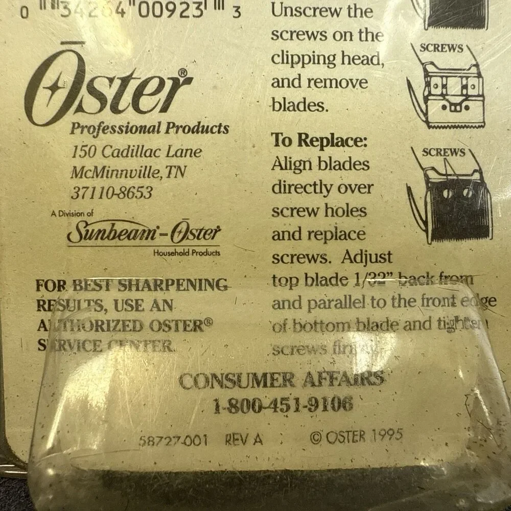 Oster Color Match System #76913-246 (913-24) Model 182,223,284,815,820,& 374 Nos